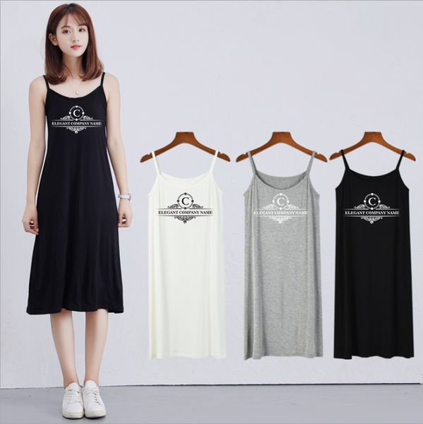 

woman designer luxury dress mid-length skirt suspenders high waist popular explosion models printed home casual dress preppy style fashion, Black;gray
