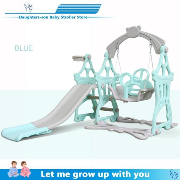 

children's slide and swing, children's indoor playground for kindergarten, plastic multi-functional slide for children, three in