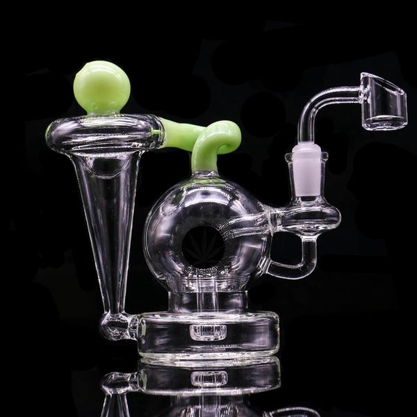 

надувательства Жидкое стекло горячего Бонг Ресайклер Dab Rig Воск Herb Табак Стекло Бонги Oil Rig стекло Bubbler