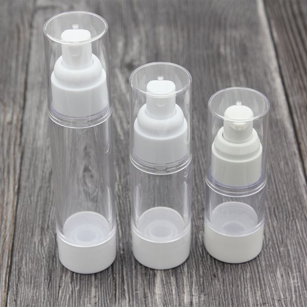 15 ml 30 ml 50 ml Leere Airless Flasche Lotion Creme Pumpe Kunststoff Behälter Vakuum Spray Kosmetische Flaschen Spender für Reise