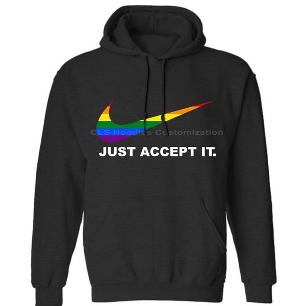 

accept it gay pride rainbow flag marriage lgbt black mens neutral (womens) winter hoodies sweatshirts ing