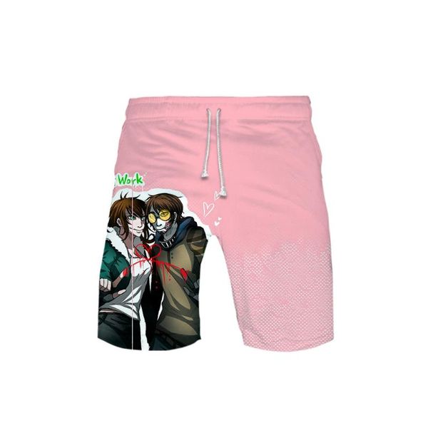 

creepypasta board shorts trunks summer new quick dry beach swiming shorts men boys kids short pants beach clothes, White;black