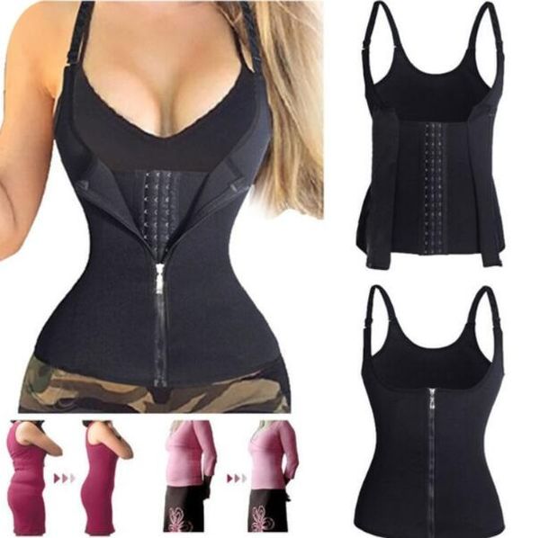 Corset Back Shoulder Strap Waist Trainer Slimming Belt Women Zipper Hook Body Shaper Waist Cincher Slimming Shaper Machine