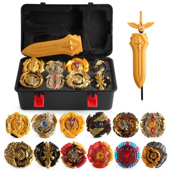 Gold Edition 12 Pieces Beyblade Burst Bey Beade Gold Edition Gyro Storage Box Gyro Set Burst Gyro Bayble Schiuma Pressione per bambini Giocattoli