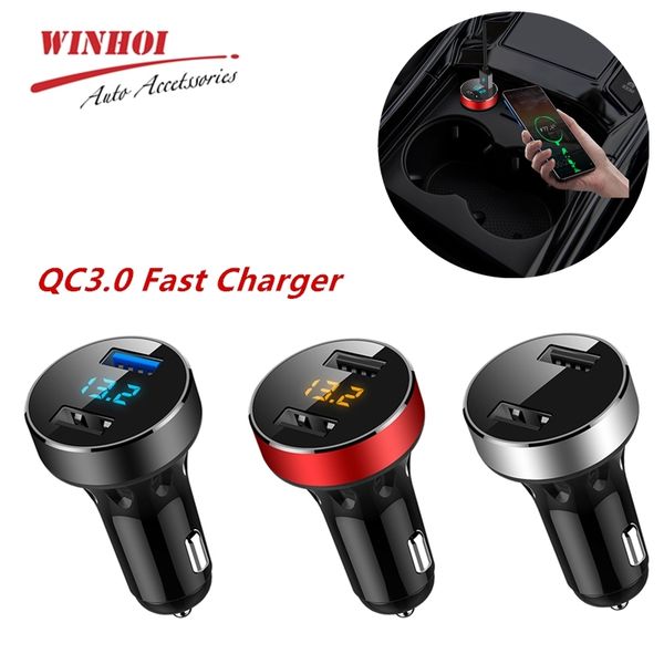 

dual usb car charger cigarette lighter adapter c01 qc3.0 2 port lcd display fast car charger power adapter cigarette socket