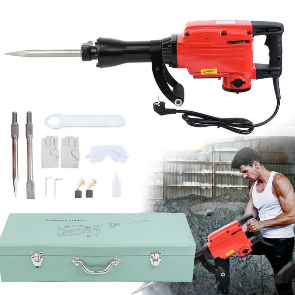 

1850w electric rotary hammer demolition crushing hammer jack jackhammer concrete drill with chisels