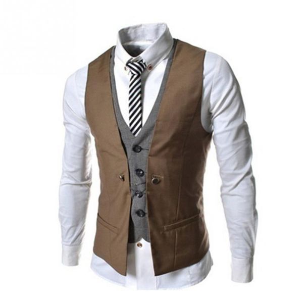 

men's vests 2021 fashion sleeveless jacket waistcoat men suit vest male british style slim cotton single breasted vintage, Black;white