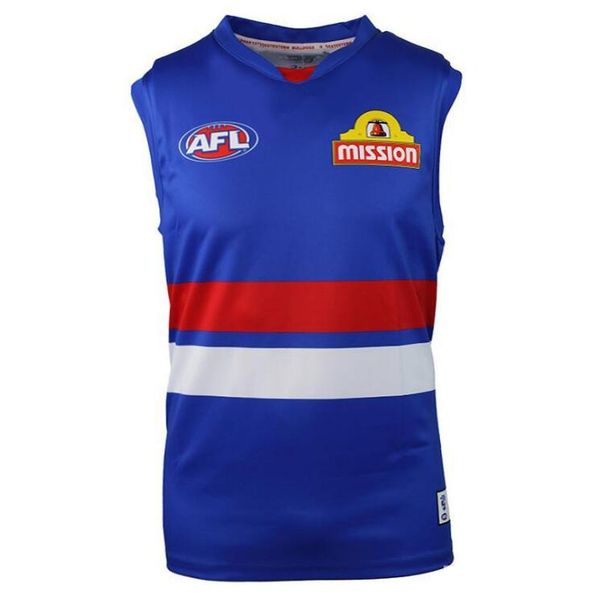 

2020 afl jersey western bulldog mens home guernsey rugby jersey singlet size s-3xl, Black;gray