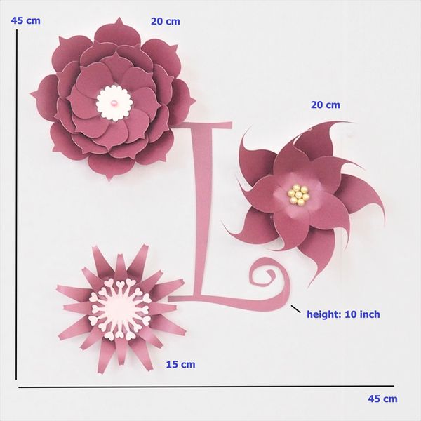 

cardstock red fleur diy paper flowers rose letter kit for nursery wall deco baby shower boy room birthday backdrop