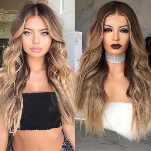 26 Fashion Body Wave Long Hair Wig Gradient Perfect Cosplay