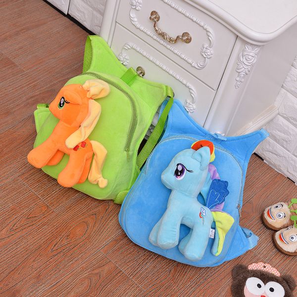 

Cute Soft Cartoon Kindergarten Children Plush Backpack Pony Plush Toy Preschool Baby Bag Gift for Kids 1-5 Years Old 1pc