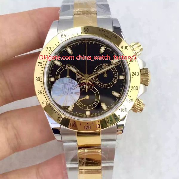 

6 style maker swiss cal.4130 movement 40mm cosmograph 116523 116503 two tone gold chronograph workin mens watch watches, Slivery;brown