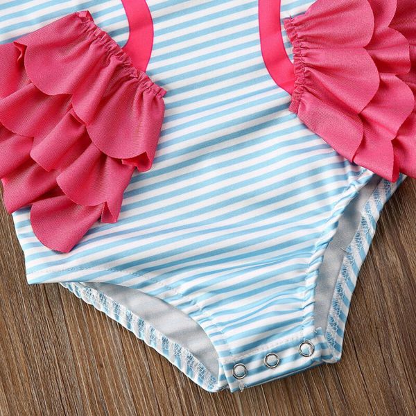 

flamingo kid baby girl one piece bodysuit bikini swimwear bathing suit swimsuit beach summer girls clothes, White