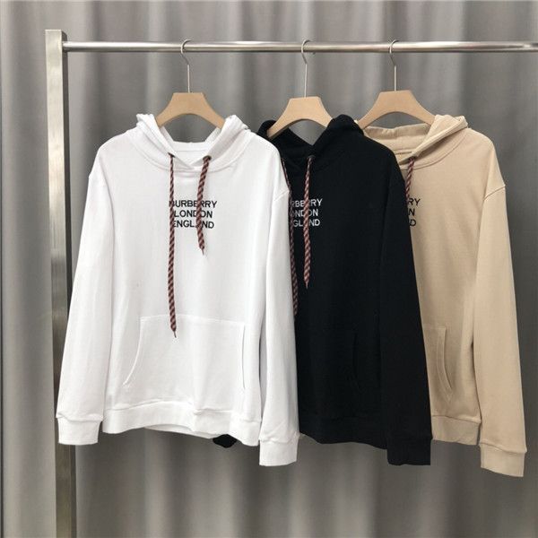 

19aw luxurious brand design bbr hooded hoodie men women fashion chest letter logo pullover casual streetwear sweatshirts outdoor sweatshirt, Gray;blue