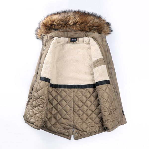 

2019 new winter casual fashion long style hooded cotton jackets men's winter jacket thick hat windproof men parka pockets coat, Black