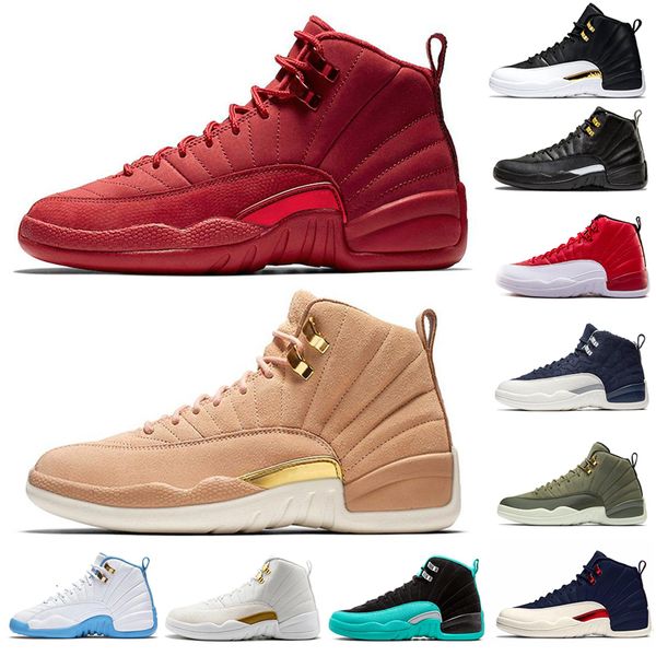 

winterize 12 gym red 12s college navy men basketball shoes michigan wings bulls flu game black white taxi sports trainer sneaker 40-47