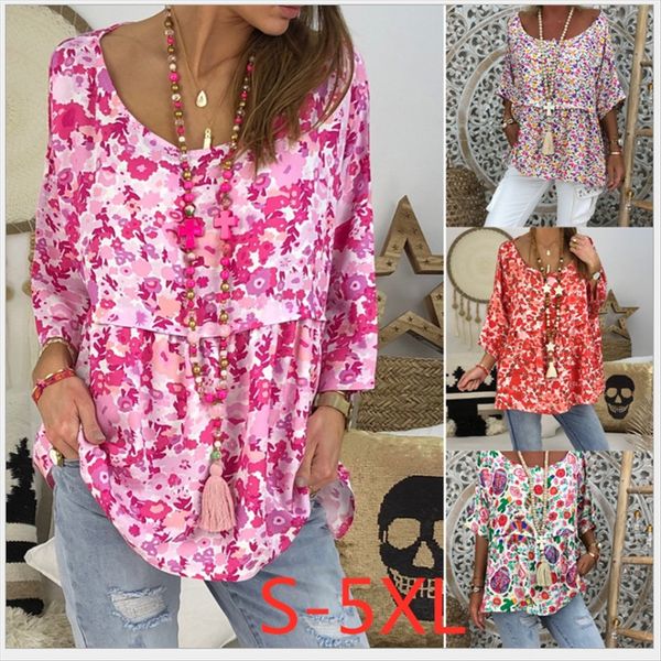 

2019 loose slim big round collar printed seven-sleeve t-shirt female y1007 2019 loose slim big round collar printed seven-sleeve t-shirt fem, White