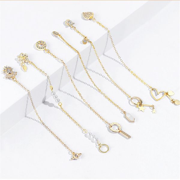 

diy nail art tips decoration chain charming line shiny glitter rhinestone 5x