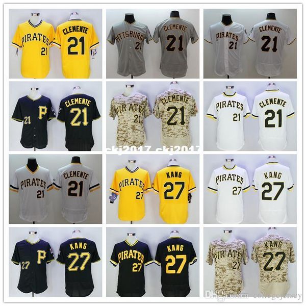 

21 roberto clemente 27 jung ho kang jerseys gray white black yellow, Blue;black