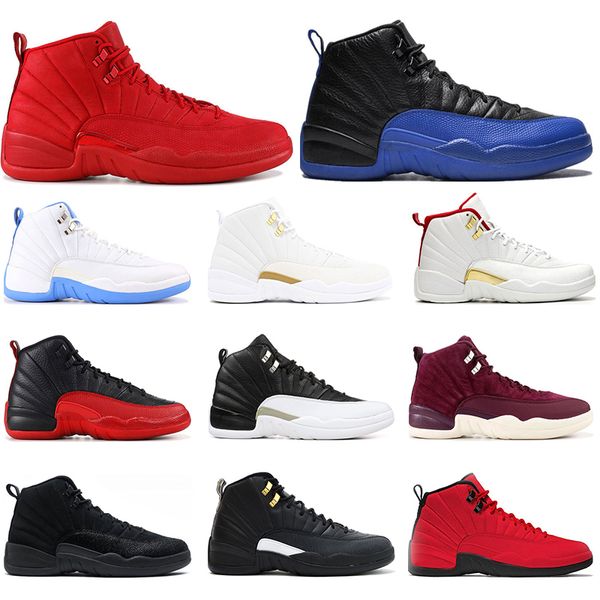 

mens basketball shoes 12s bulls flu game game royal university of blue wntr tax gym red mens sports sneakers size 7-13