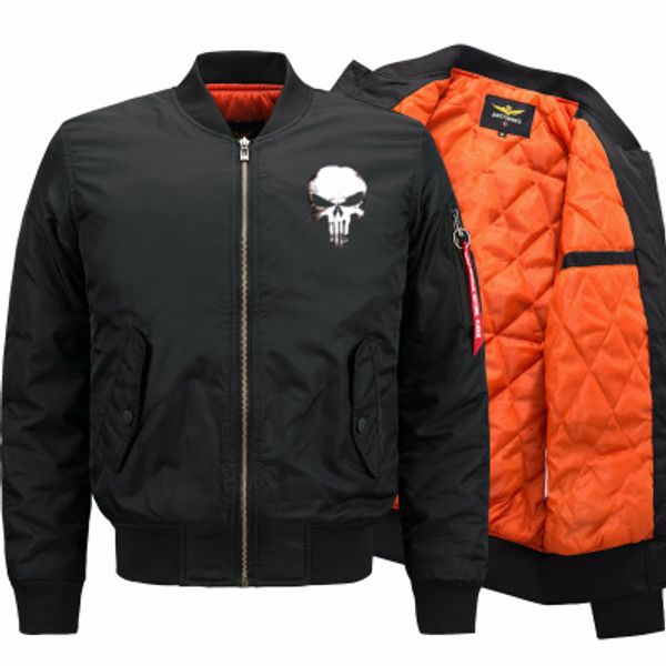 

skull print ma1 bomber jacket coat men pilot outerwear army style women jackets aviator motorcycle couple coats men's outerwear clothin, Black;brown