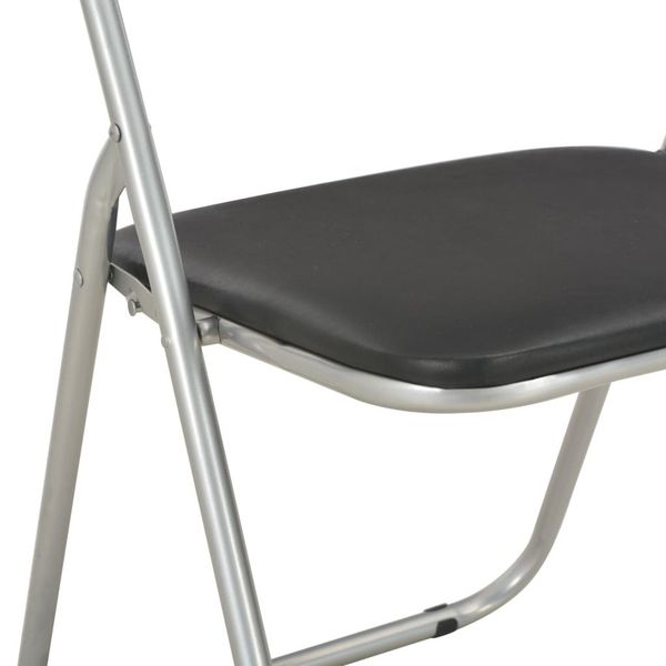 

folding dining chairs 6 pcs. black artificial leather patio benches