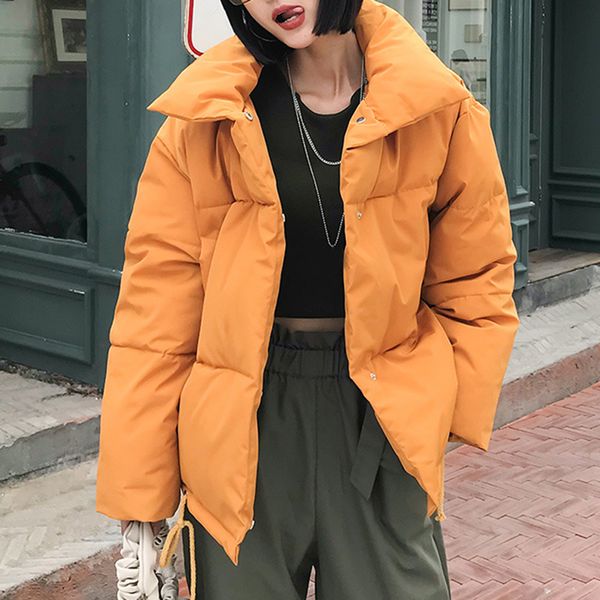 

calofe korean winter jackets women thick casual warm oversize lady parka plus size cotton padded jackets female outerwear coats, Black