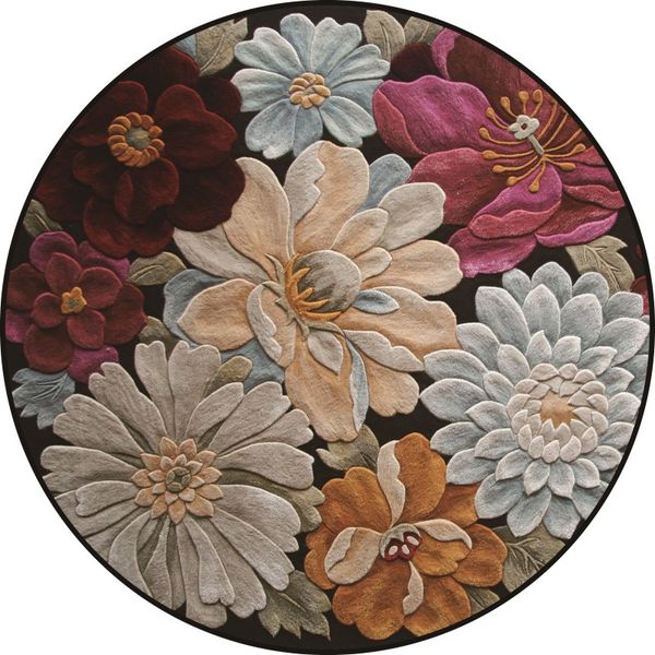 

3d flower print carpet living room modern round rug bedroom hallway non slip mats europe home decorate doormats washing machine