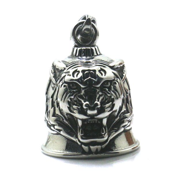 

men boy 316l stainless tiger biker bell pendant newest, Silver