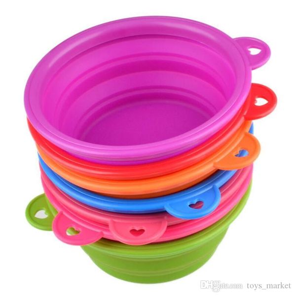 

2018 pet dog cat portable collapsible travel feeding bowl food water tray gray collapsible 2-in-1 dog travel bowl