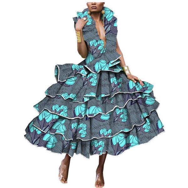 

african print dresses for women dashiki ladies ankara fashion design mermaid wedding gown traditional curves clothing, Black