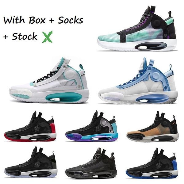 

stock x jumpman 34 eclipse blue void green white black red mens basketball shoes 34s sports designer retro sneakers shoes