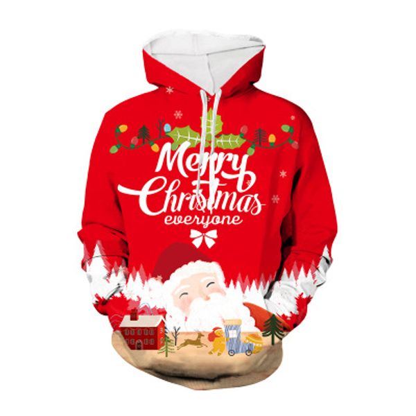 

men and womens designer hooded coats mens christmas 3d digital printing sweater youth fashion trend casual pullover sweater 2020 quality, Black