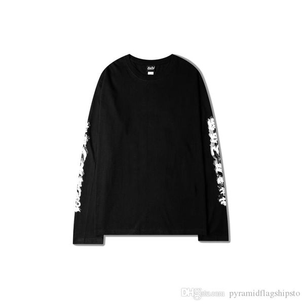 

сжатый стиль хип-хоп мужчины женщины моды печати на рукаве t shirt классический flame t-shirt, White;black