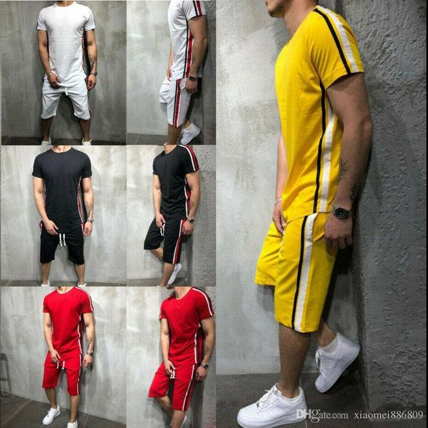 

summer tracksuit short set men's shorts fasion casual suits sportswear mens, Gray