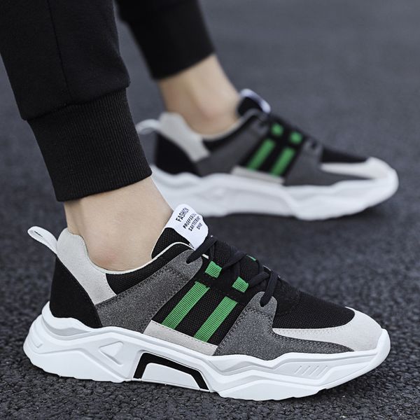 

2020 season dad shoe trend ventilation motion leisure time flange male shoe tenis masculino adulto shoes men zapatos de hombre, Black