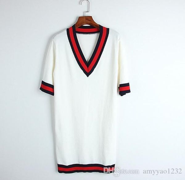 

2017 sweaters pullovers white/ black reqular short sleeve crew neck pure color casual womens pullovers brand same style sweaters sh