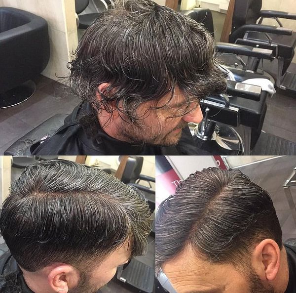 2019 Black Grey 1b Toupee For Older Men Full Lace Men S Wig