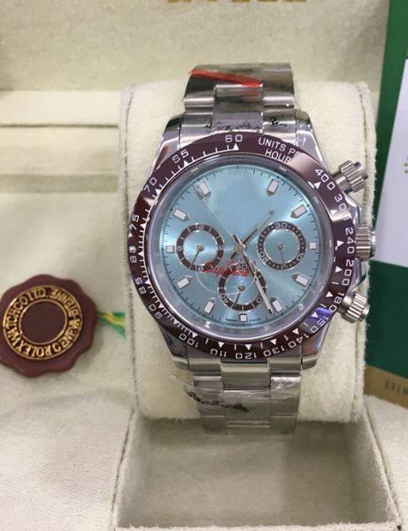 

8 style mens ice blue dial chestnut brown ceramic bezel card 116520 116500 116506 116515 116509 116508 40mm automatic fashion men's wat, Slivery;brown