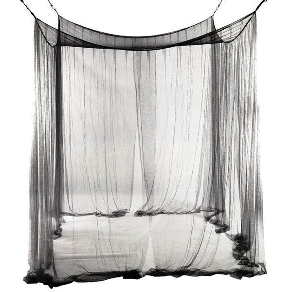 

new 4-corner bed netting canopy mosquito net for queen/king sized bed 190*210*240cm (black