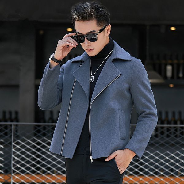 

2019 real wool coat autumn winter jacket men clothes 2019 double side woolen coat men jacket plus size abrigo hombre xy-198823, Black