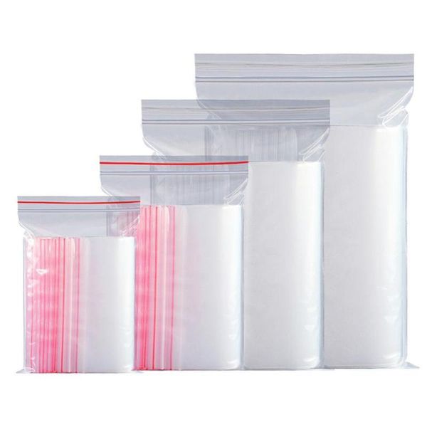 

storage bags 100pcs pe bag reusable transparent sealed packaging fresh-keeping dust small jewelry packing