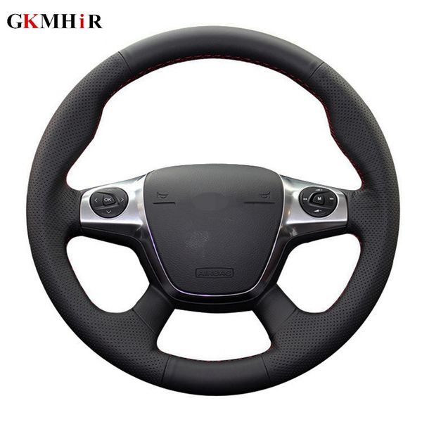 

black soft artificial leather car steering wheel cover for focus 3 2012-2014 kuga escape 2013-2016