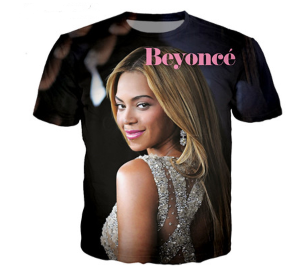 

2019 популярные певица бейонсе новые горячие продажи мода лето футболка с коротким рукавом печати мужчины женщины 3d футболка повседневная т, White;black