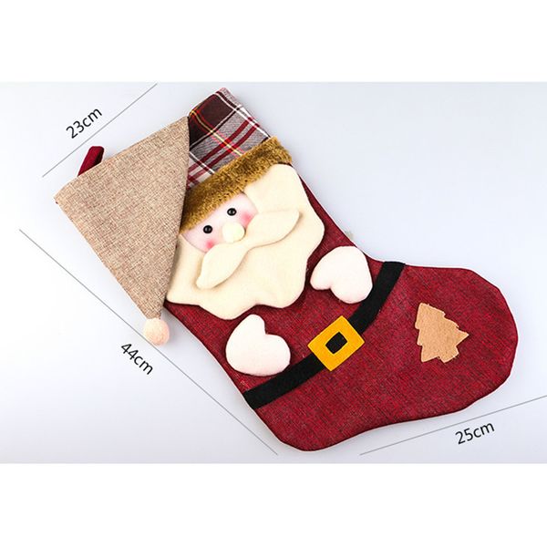 

christmas embroidered christmas stocking gift candy hanging bag santa claus snowman l home gift bag decoration