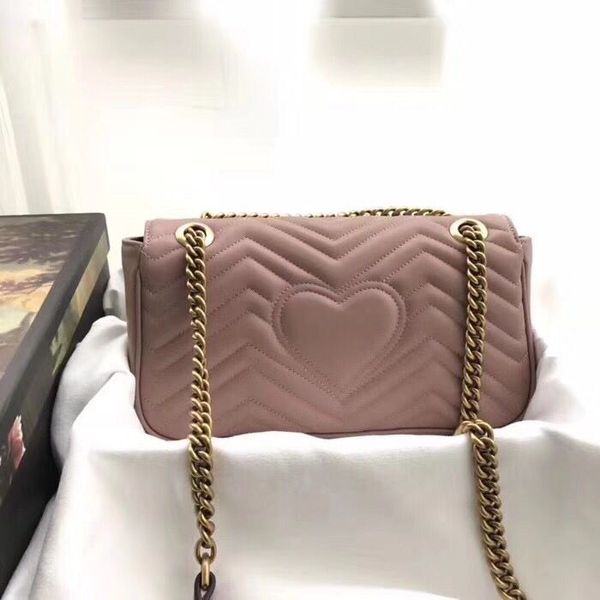 

designer-real genuine leather marmont bag lady purse handbag shoulder purses gift bag with date code