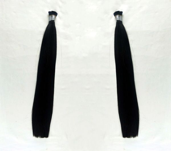 

лучшее качество бразильского кератина волос стик i подсказка волос полный кутикулы remy индан перуанский малазийский pre-стружечных человече, Black