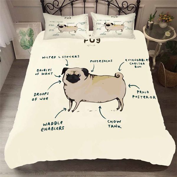 

helengili 3d bedding set dog print duvet cover set bedcloth with pillowcase bed home textiles #wm-09