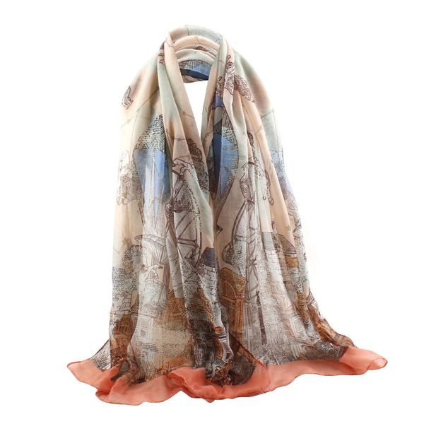 

fashion women long scarf shawl silk printed scarves popular brand high-end atmosphere soft atmosphere grade scarf and 2018