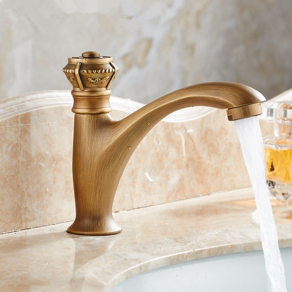

Basin Faucet Single Handle Antique Bronze Brass Single Cold Sink Faucet Mixer Tap Bathroom Faucet Lavatory Mixer